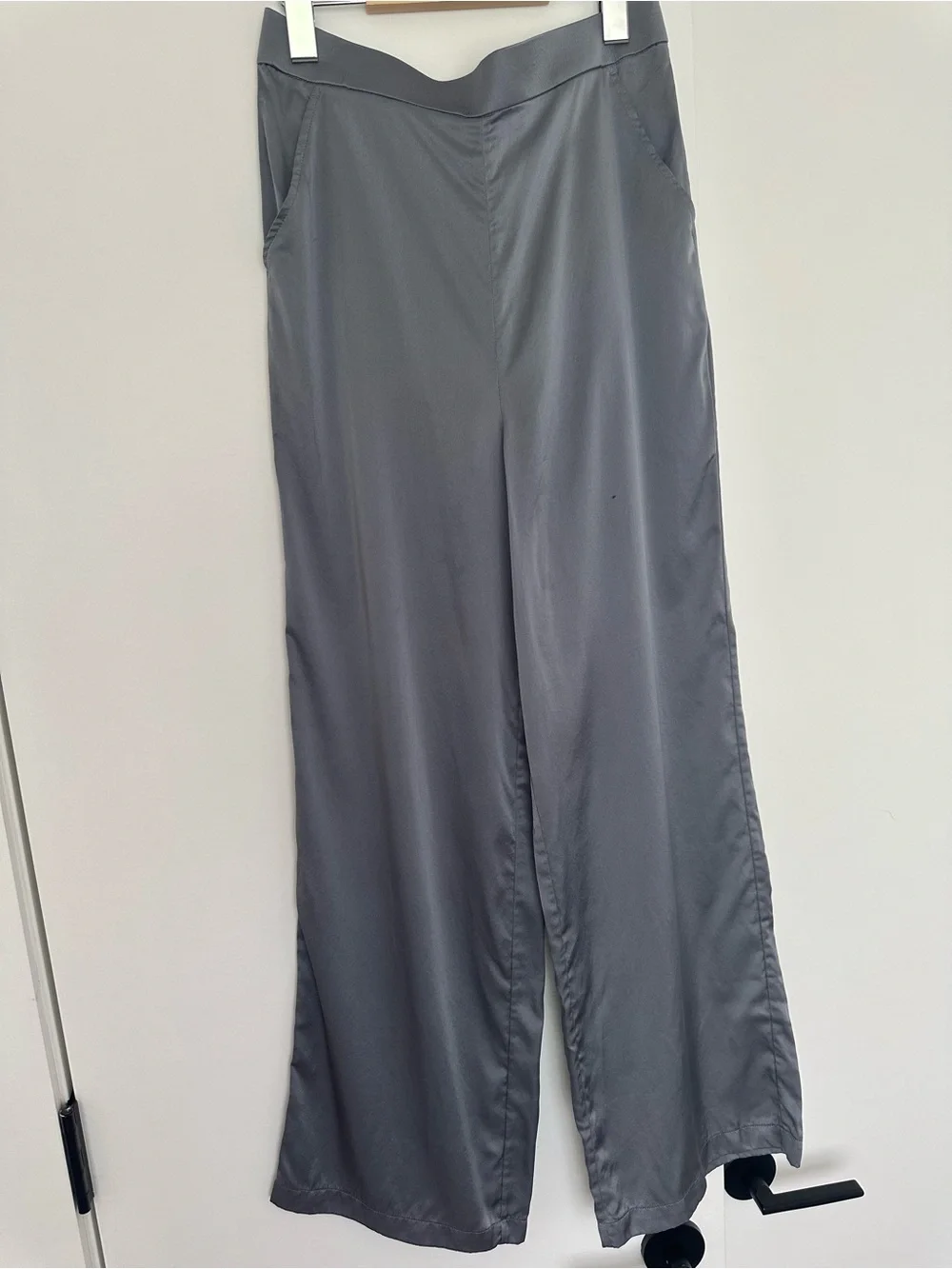 Women's Ravella Wide-Leg Silk Pants - Grey/Blue